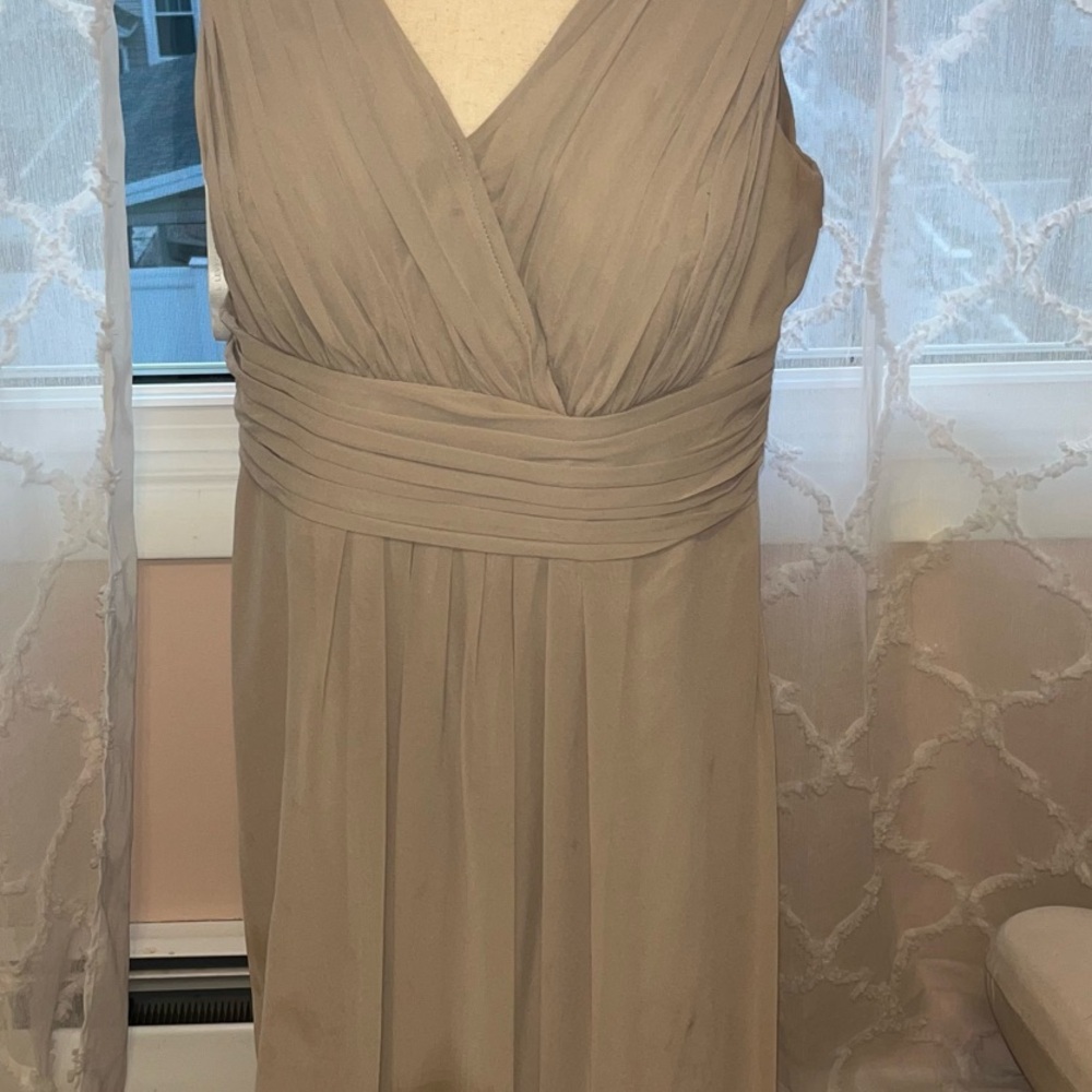 Elegant Taupe Evening Gown